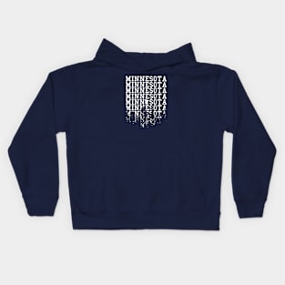 Minnesota Wordmark Forest Cutout Kids Hoodie